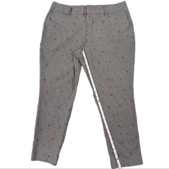 Worthington woman 14w black & white checkered pants with tiny flowers - Picture 14 of 16